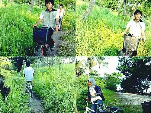Bersepeda menuju ujung Barat Pulau Tidung.