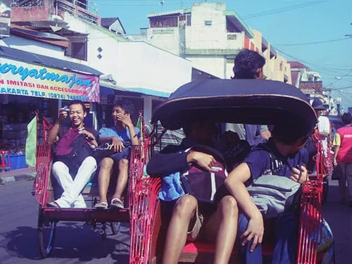 Keliling Jogja dengan becak.