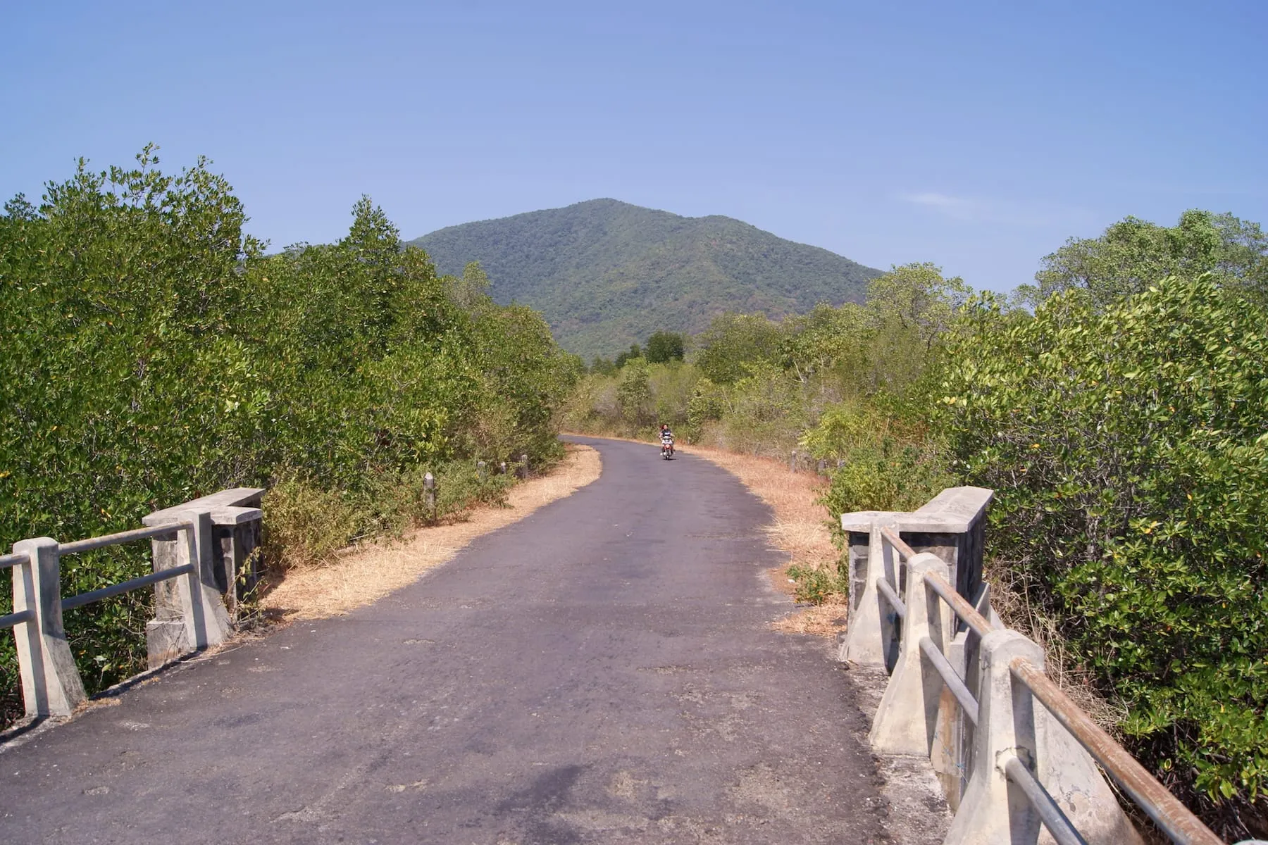 Kondisi jalan yang menghubungkan Pulau Karimunjawa dan Pulau Kemujan. (Sumber Wikimedia Commons oleh Midori)